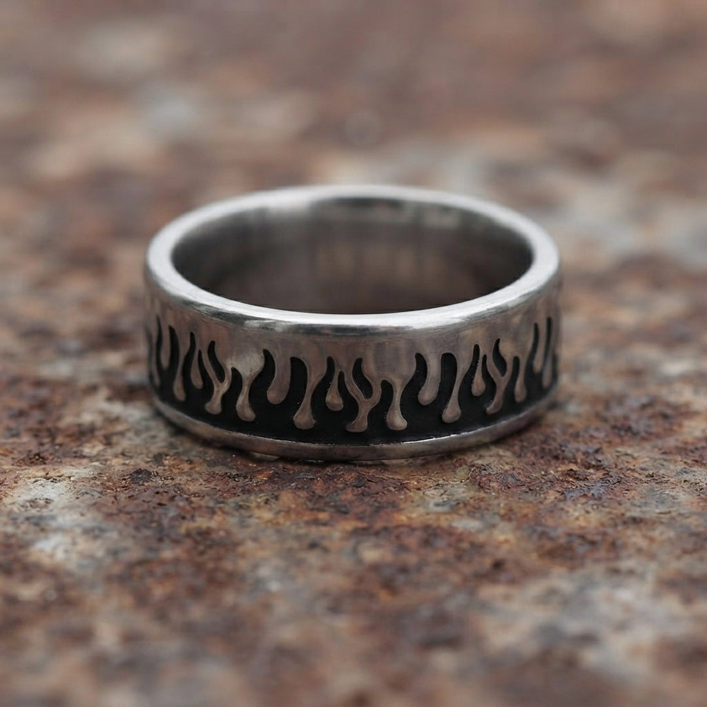 Full Wrap Fire Eternity Band Ring