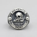 Memento Mori Skull Open Book Signet Ring