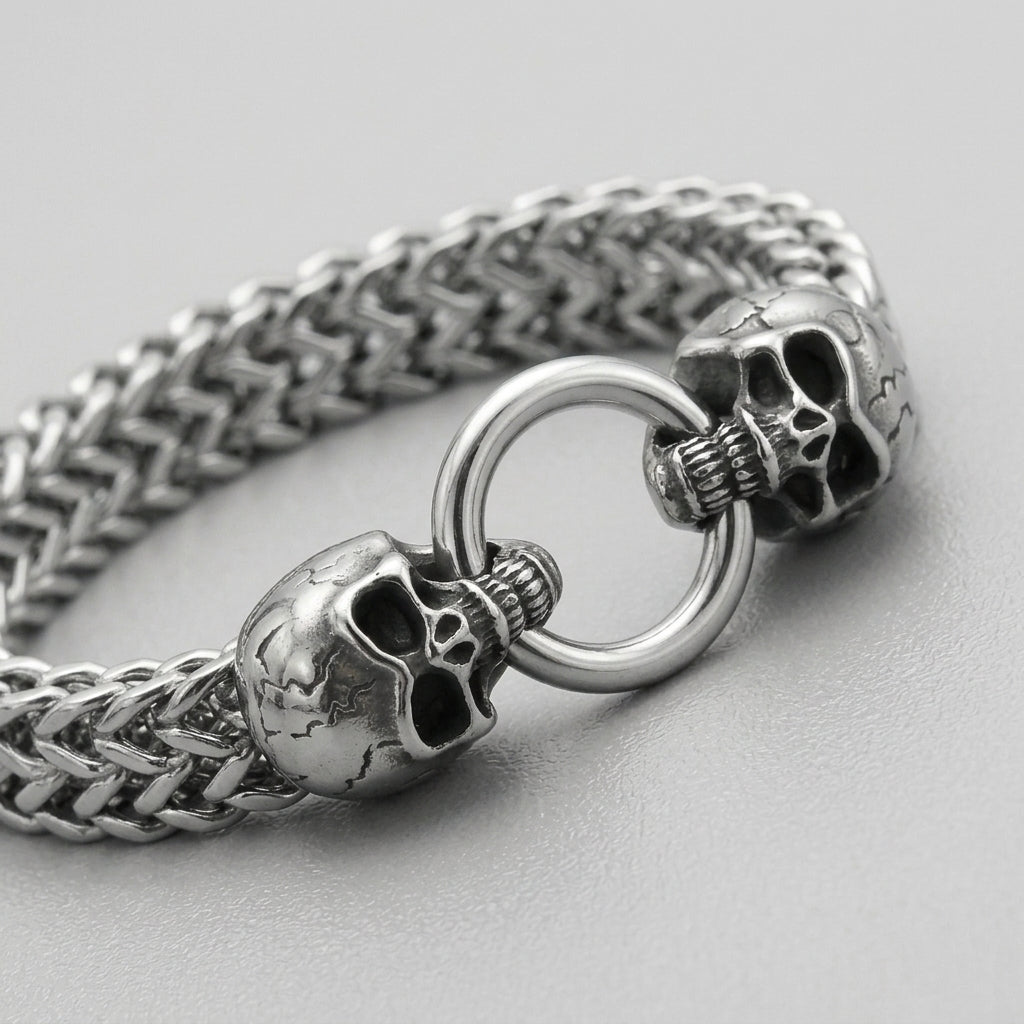 Death King Double Skull Bracelet
