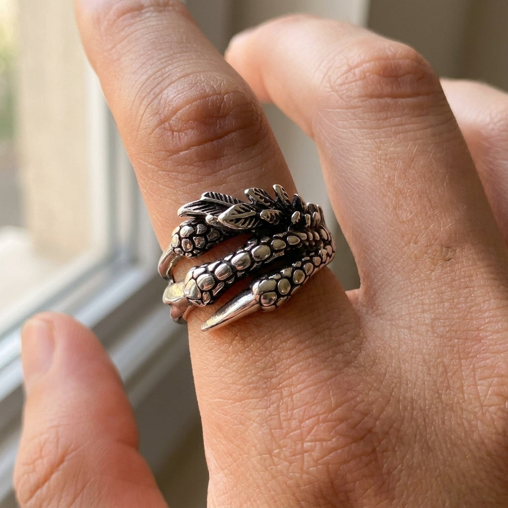 Dragon Talon & Leaf Wrap Ring