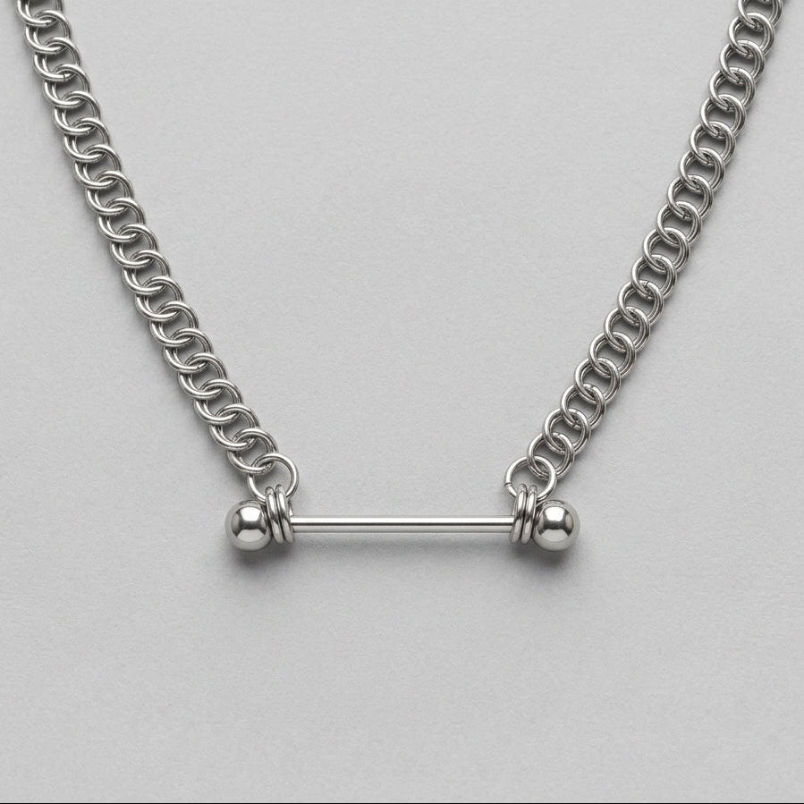 Industrial Barbell Chainmail Choker