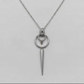 Double Ring Long Spike Pendant Necklace