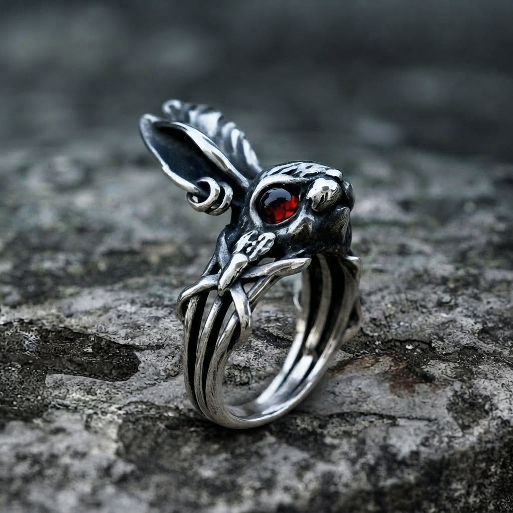 Crimson-Eyed Rabbit Ring