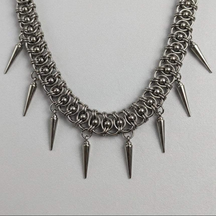 Ball Bead Byzantine Chainmail Spike Collar