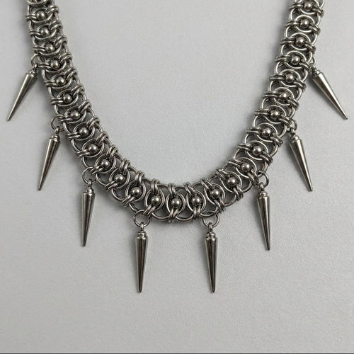 Ball Bead Byzantine Chainmail Spike Collar