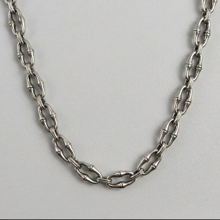 Bamboo Link Chunky Chain Necklace