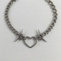Barbed Heart Ring Chainmail Choker