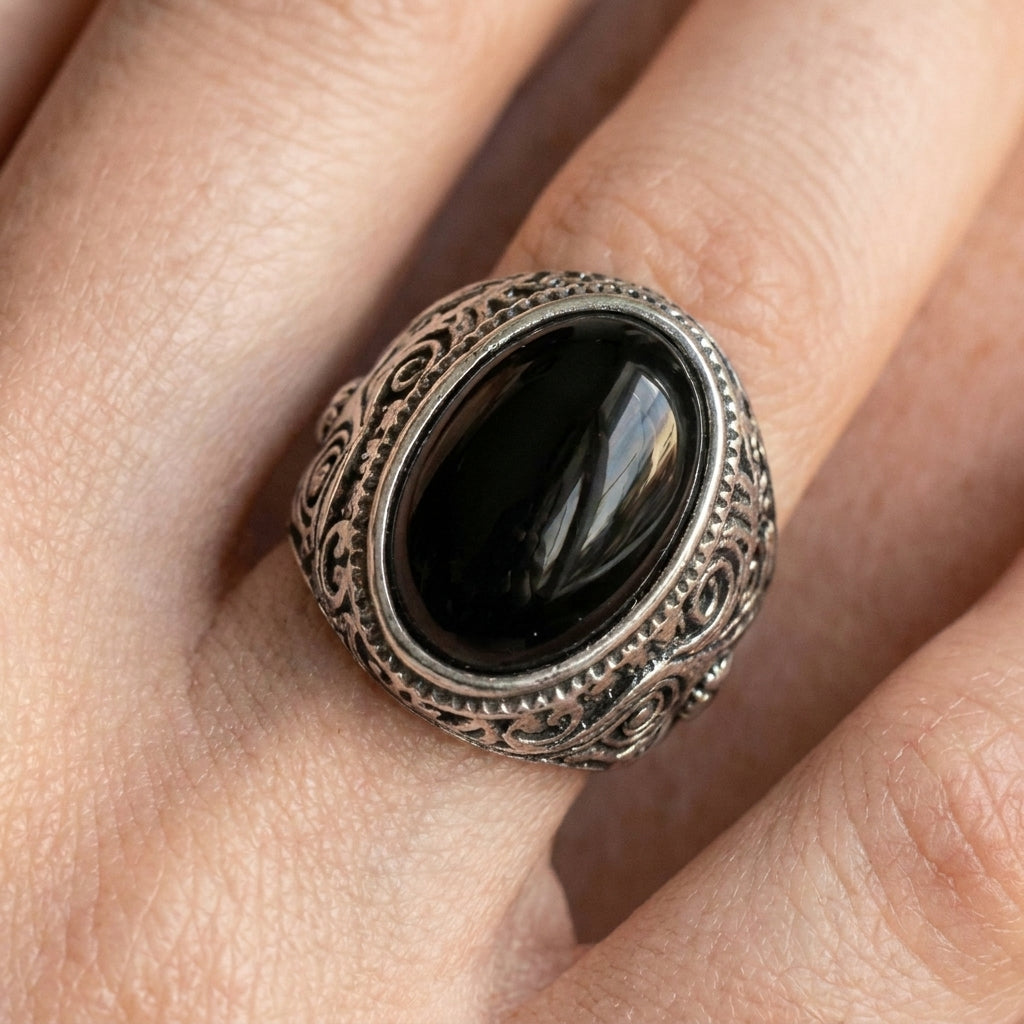 Black Onyx Statement Ring