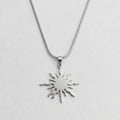 Blazing Sun Pendant Snake Chain Necklace