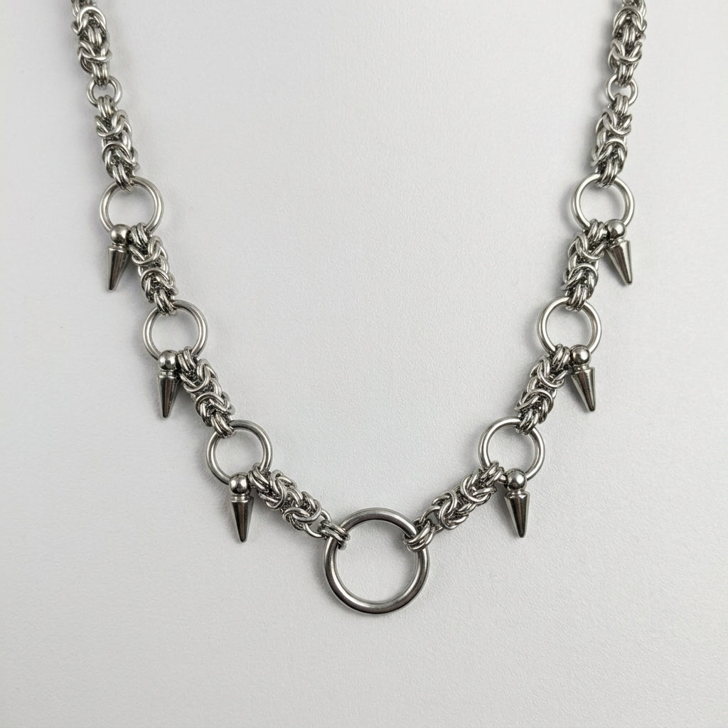Byzantine Chainmaille O-Ring Spike Collar Necklace