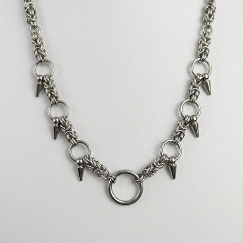 Byzantine Chainmaille O-Ring Spike Collar Necklace