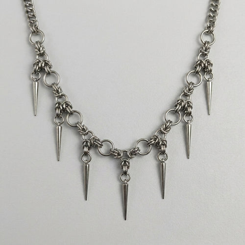 Byzantine Chainmail Seven Spike Necklace