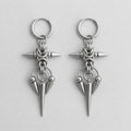 Byzantine Chainmail Spiked Cross Earrings