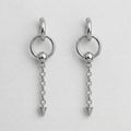 Captive Bead Ring Chain Spike Drop Earrings