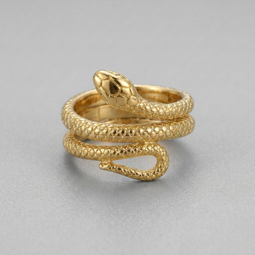 Coiled Serpent Wrap Ring Gold