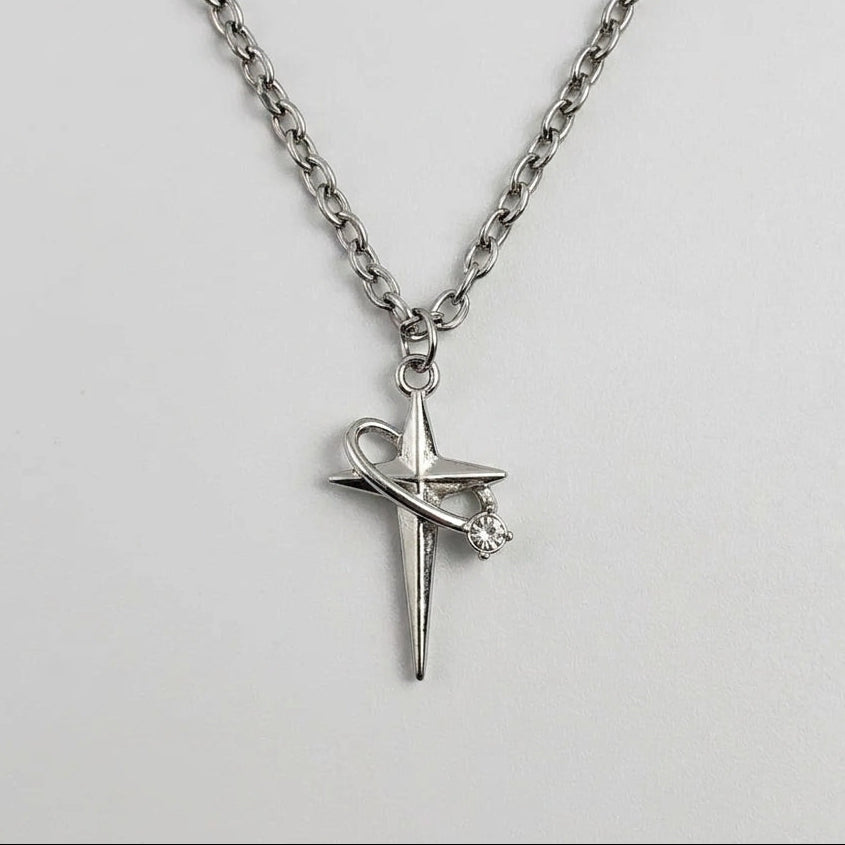 Crystal Orbit North Star Pendant Necklace