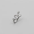 Crystal Pave Snake Twist Nose Ring Silver