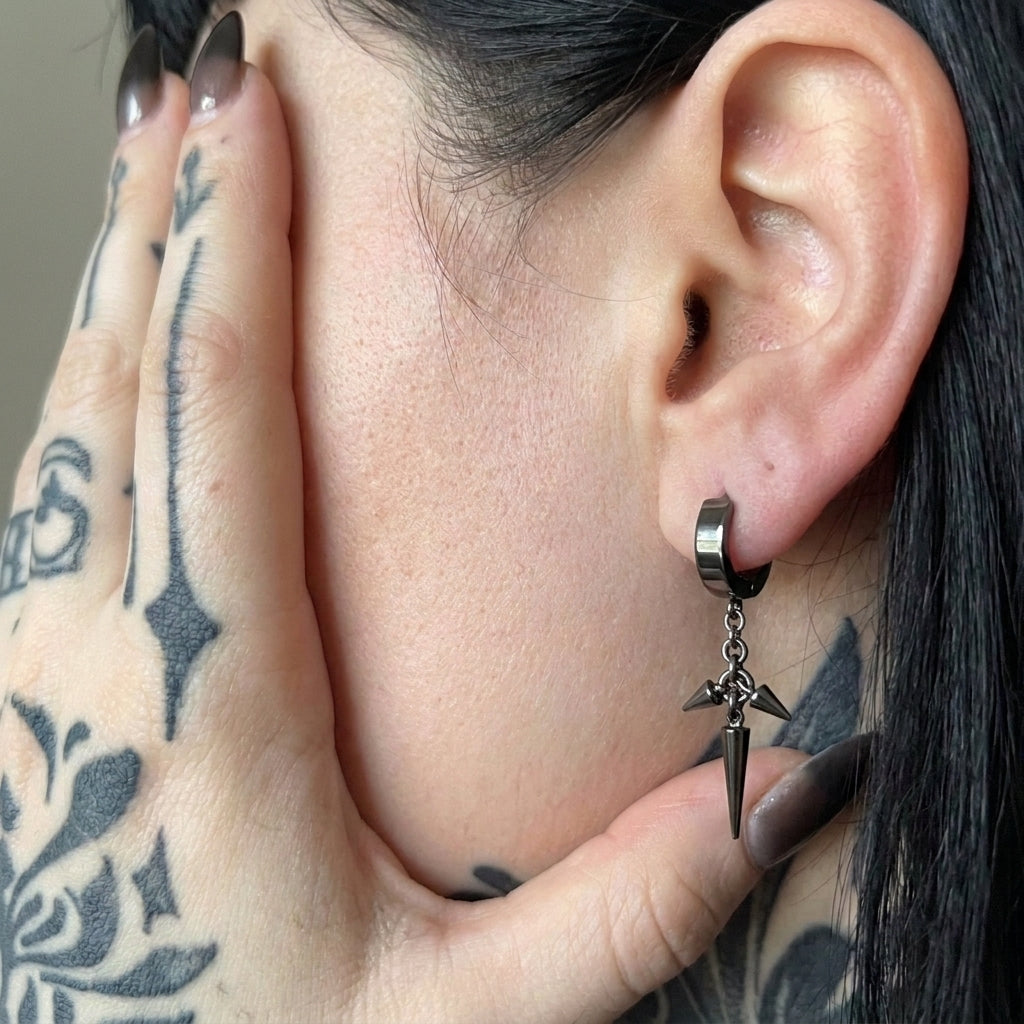 Dagger Cross Spike Earrings