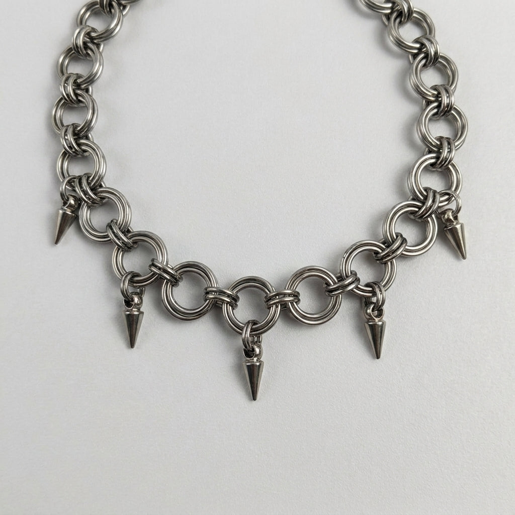 Five Fang Spike Chainmail Choker