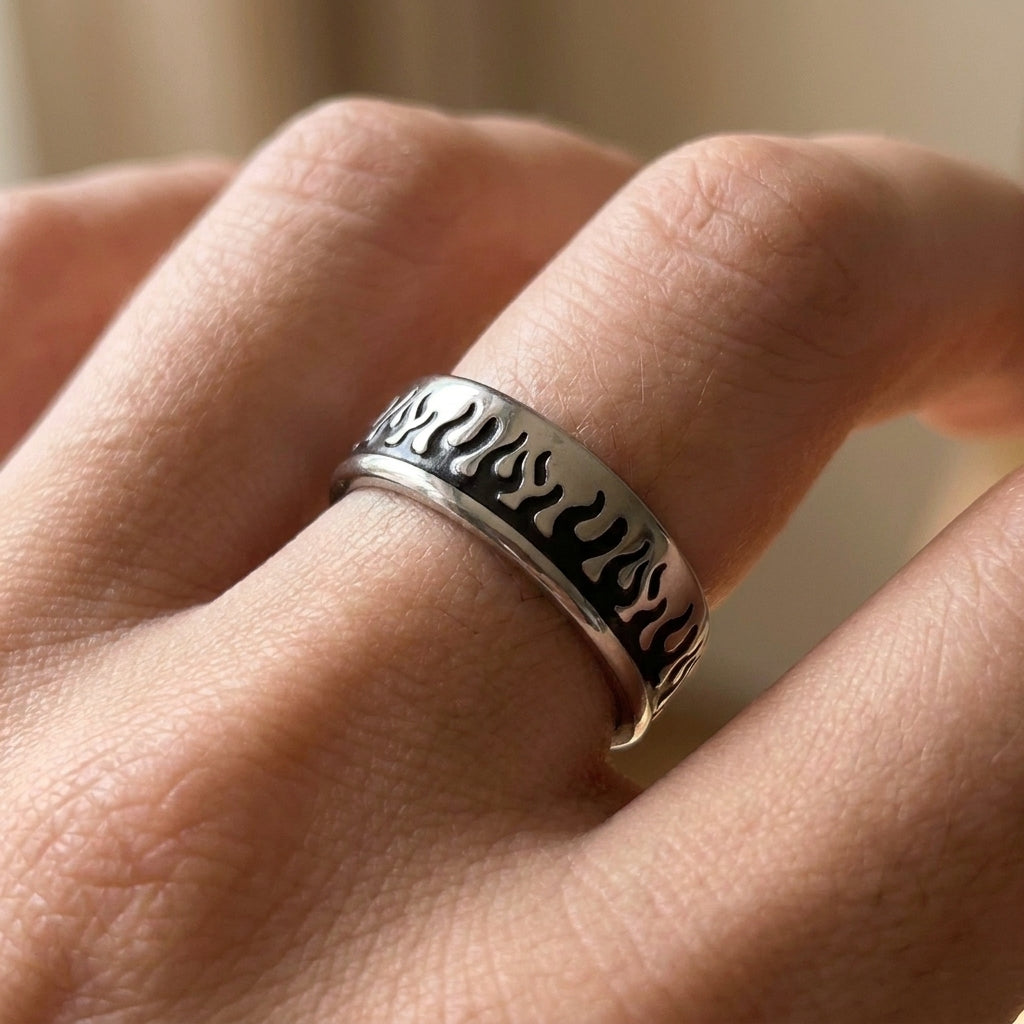 Full Wrap Fire Eternity Band Ring