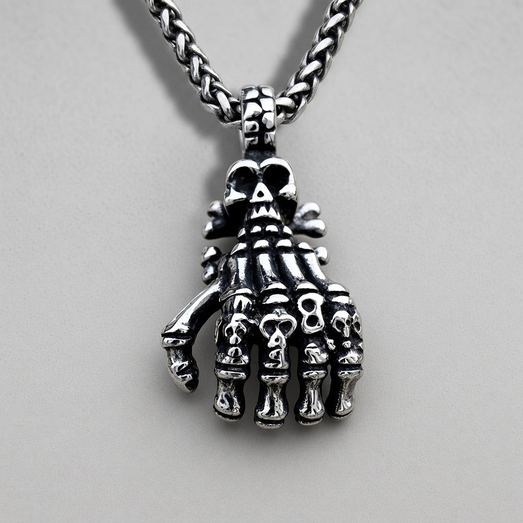 Skeleton Hand Pendant Necklace