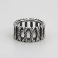 Crossed Bone Lace Wide Band