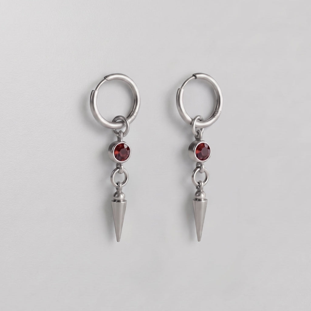 Ruby Spike Drop Earrings