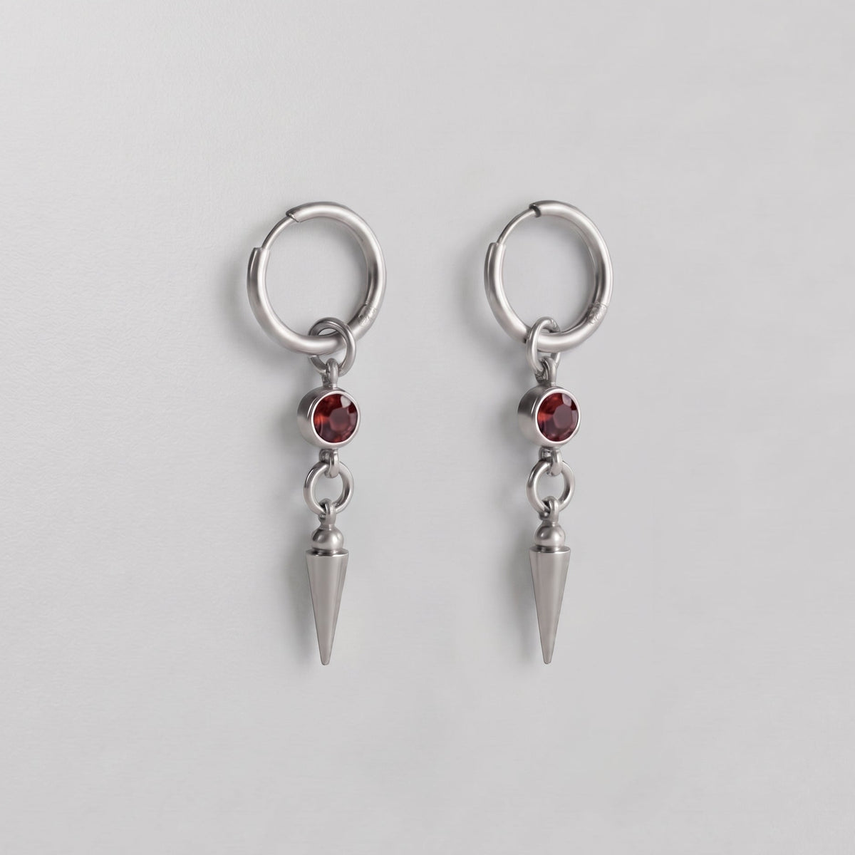 Ruby Spike Drop Earrings