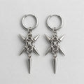 Spiked Cross Drop Earrings