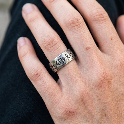 Ancient Rune Inscription Band Ring
