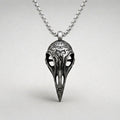 Carved Raven Skull Necklace