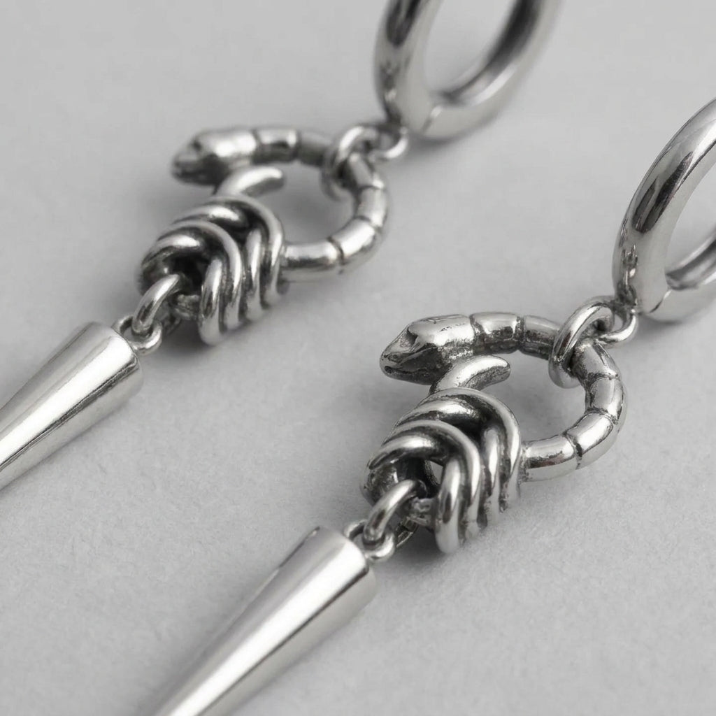 Serpent Head Spike Earrings
