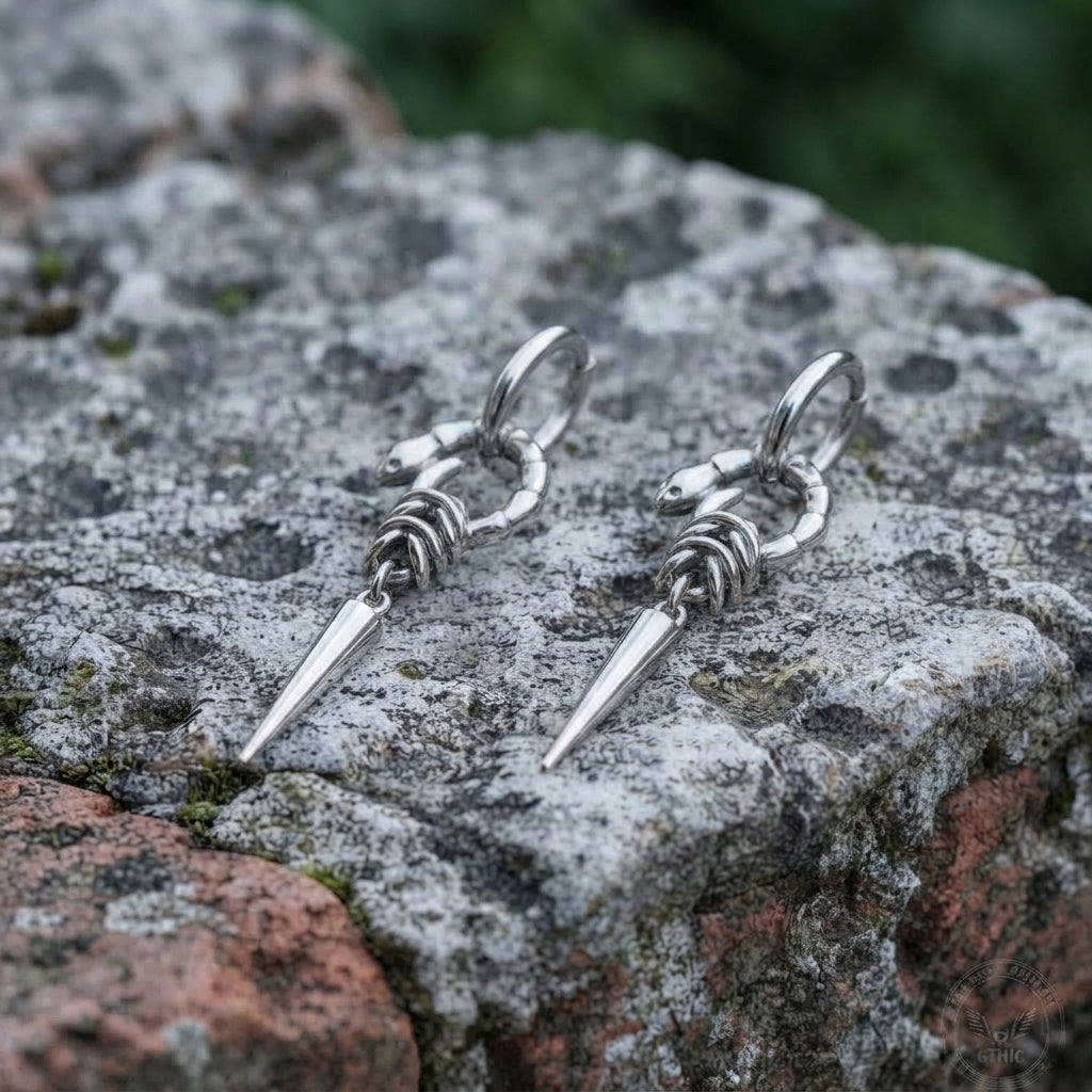 Serpent Head Spike Earrings