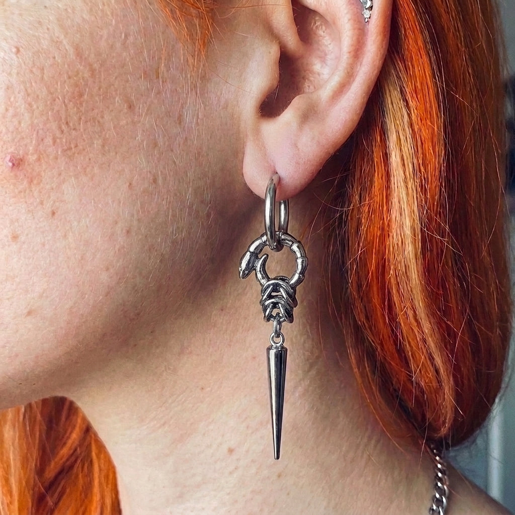 Serpent Head Spike Earrings