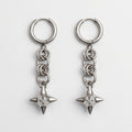 Four Point Spiked Orb Chainmail Hoop Earrings