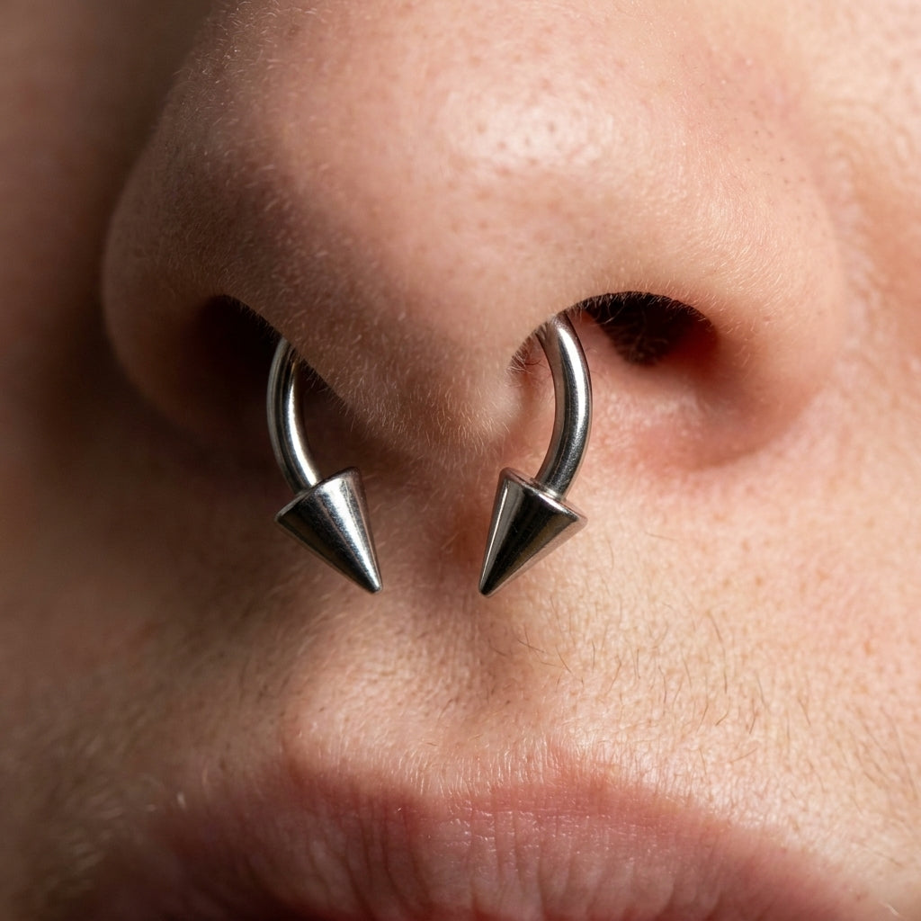 Spiked Horseshoe Septum Nose Ring