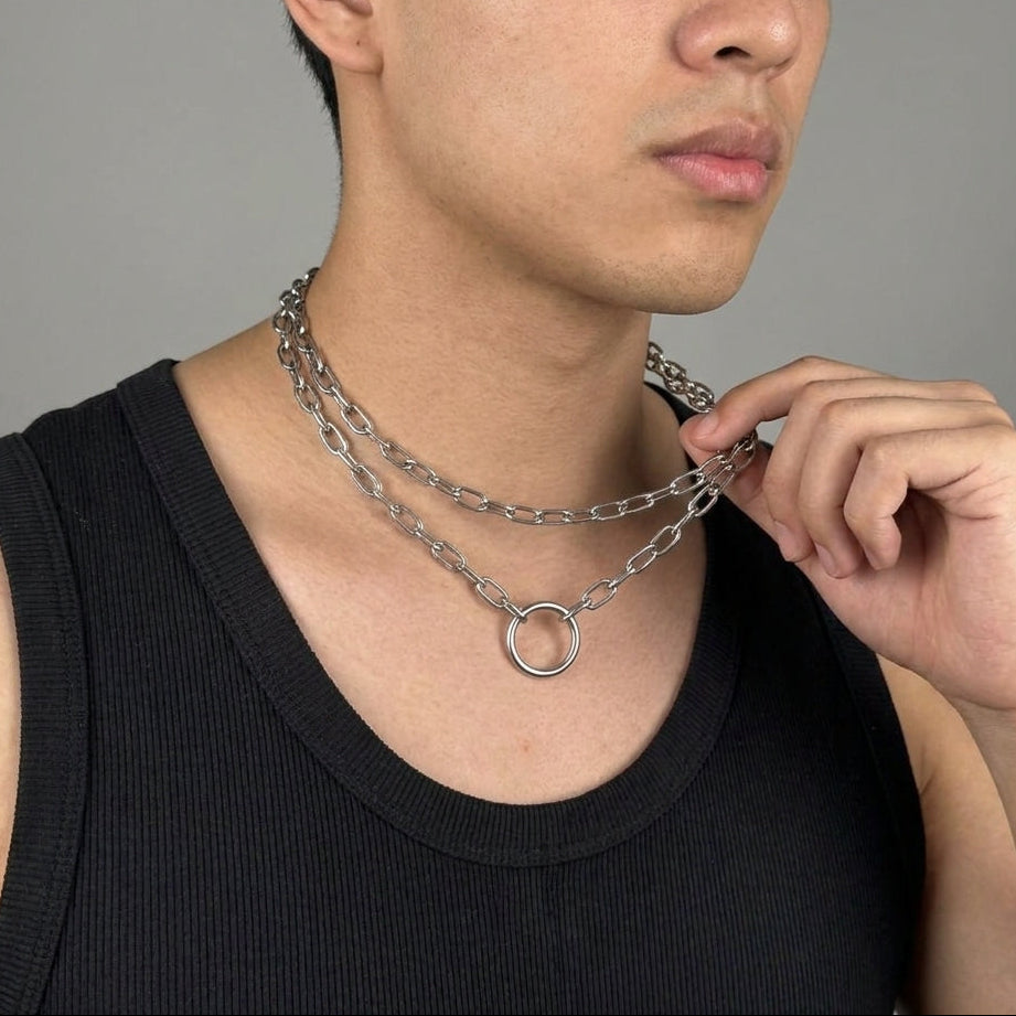 Void Loop Layered Chain Necklace