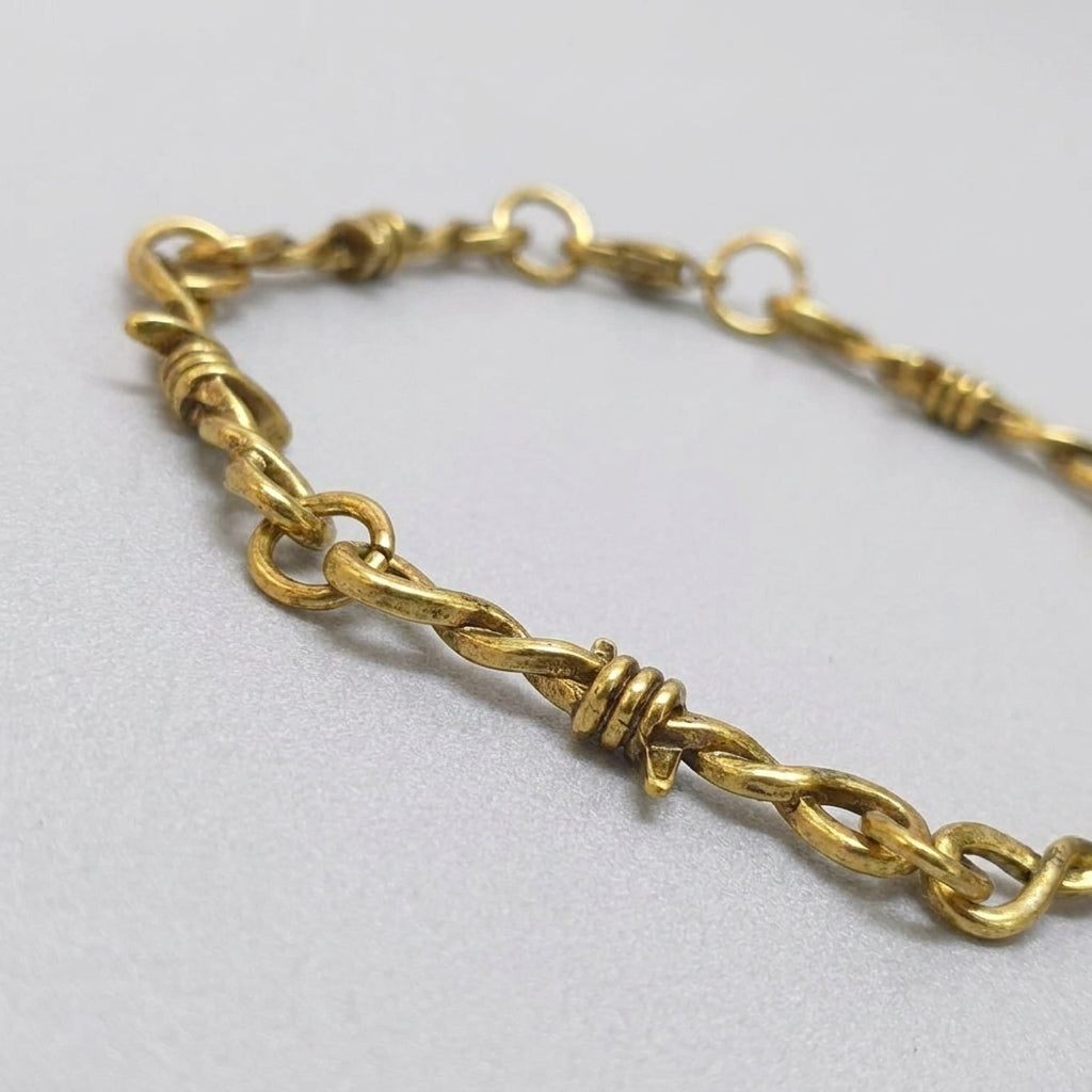 Gold Barbed Wire Chain Bracelet