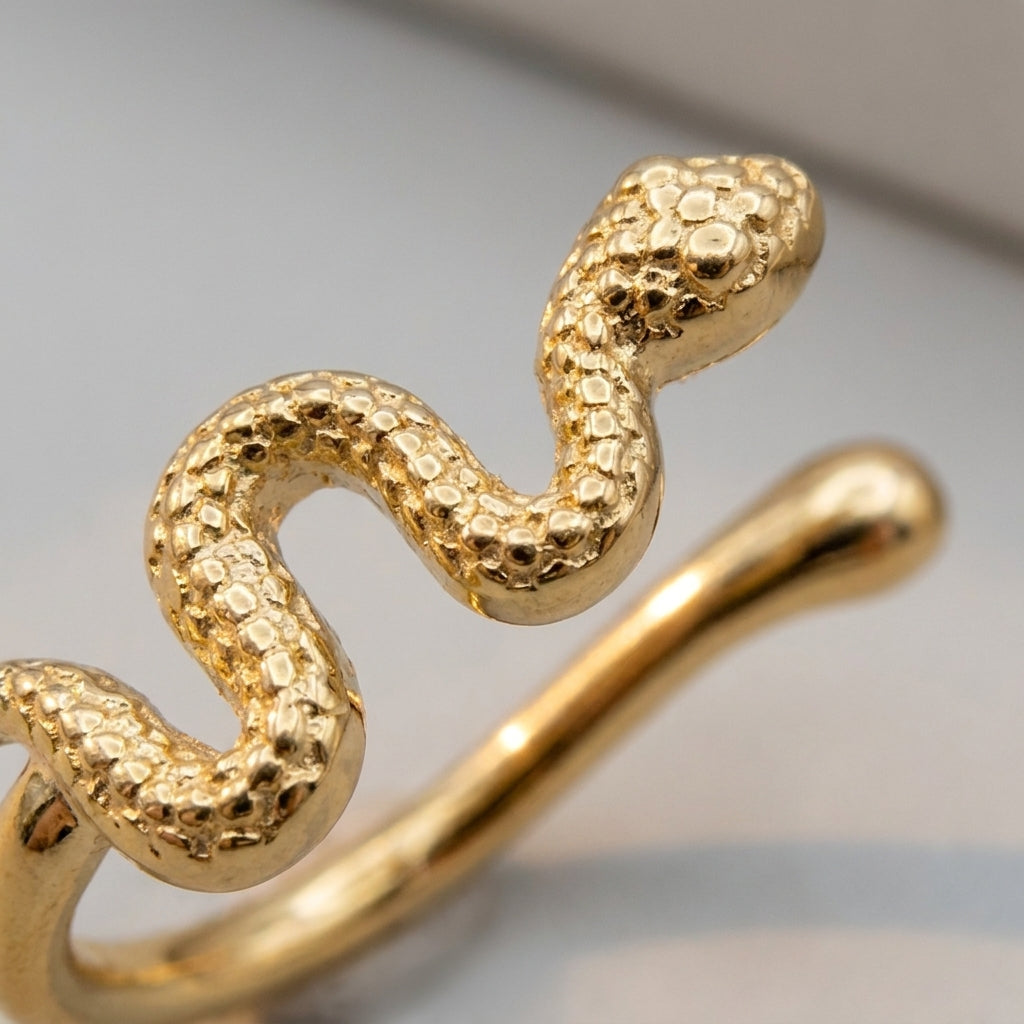 Textured Snake Twist Nose Ring Gold