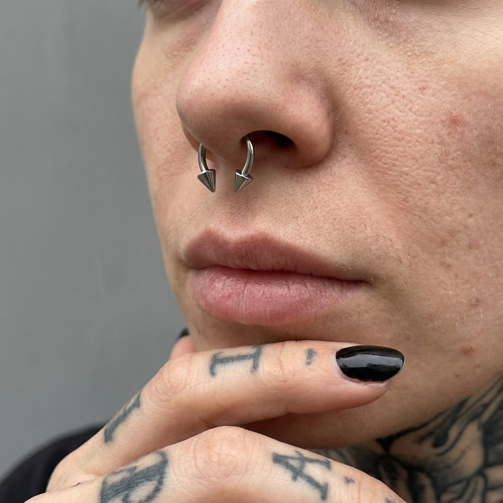 Spiked Horseshoe Septum Nose Ring