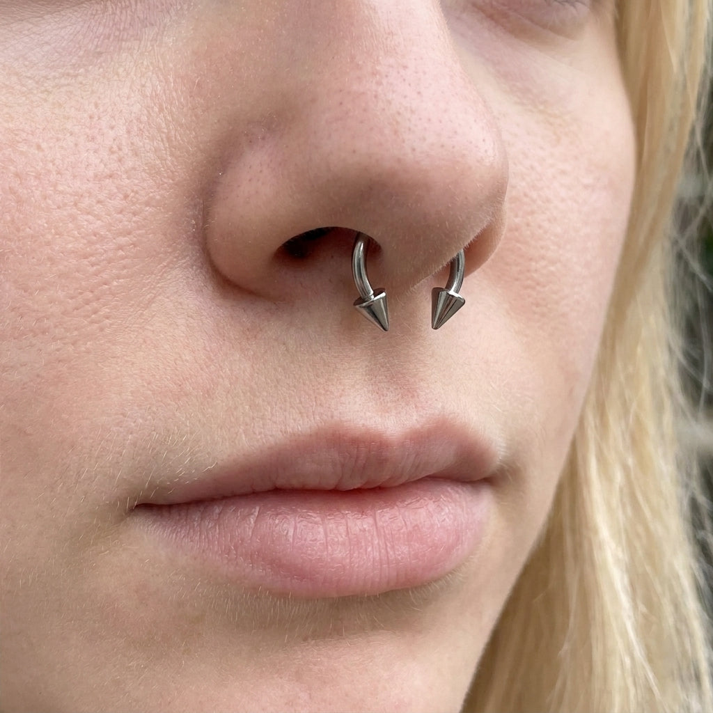 Spiked Horseshoe Septum Nose Ring