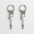 Pearl Cluster Horseshoe Spike Charm Hoop Earrings
