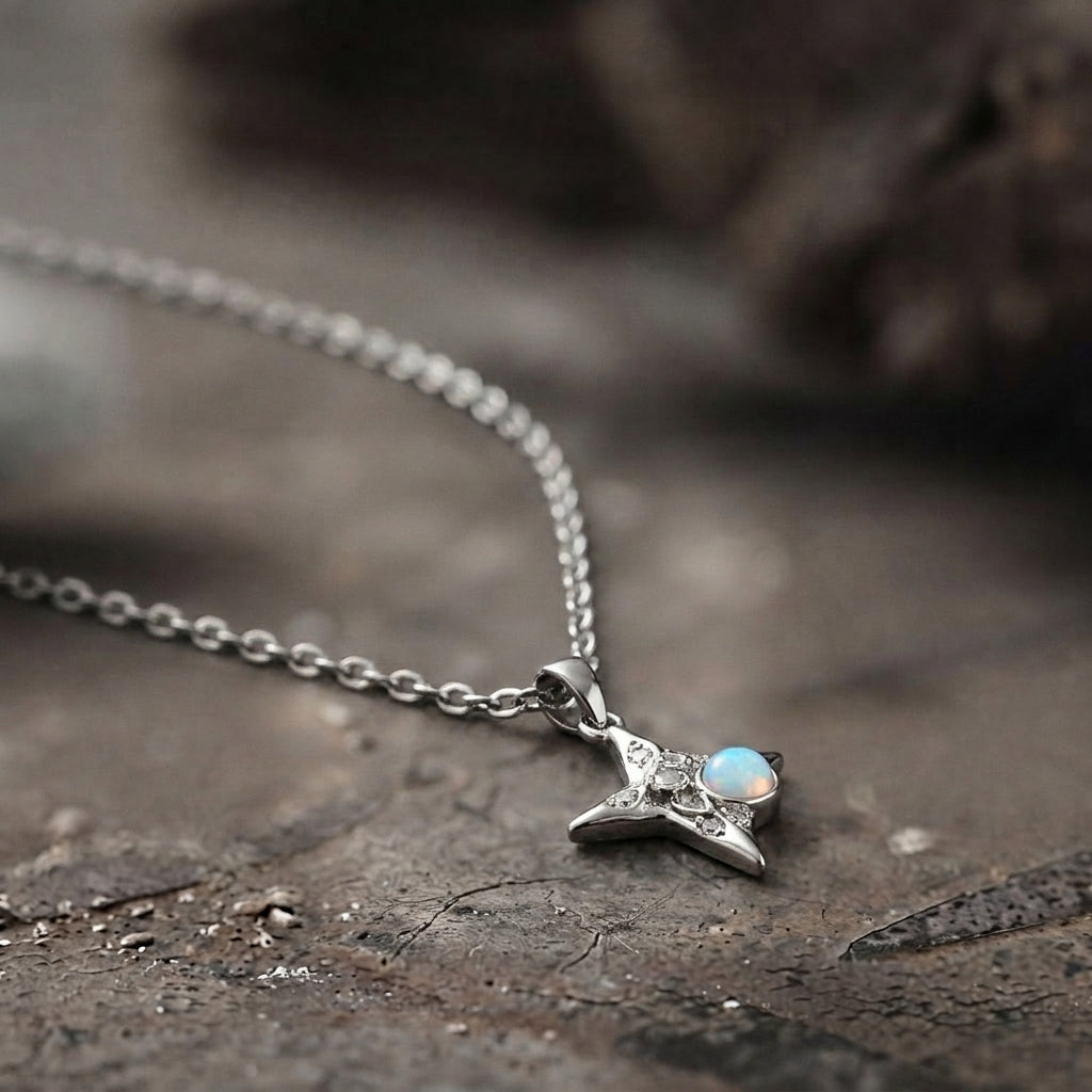 Opal Star Pendant Necklace