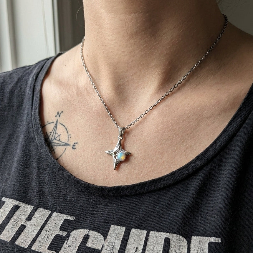Opal Star Pendant Necklace