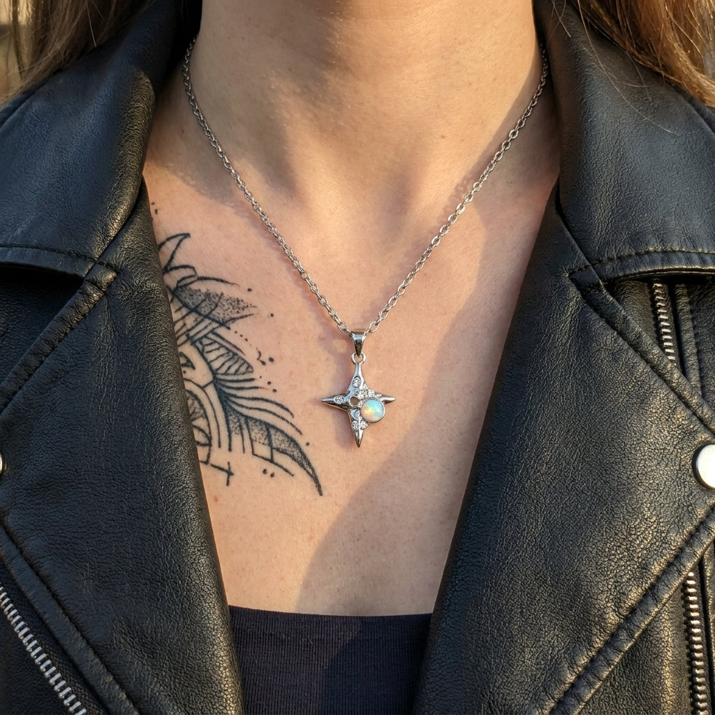 Opal Star Pendant Necklace
