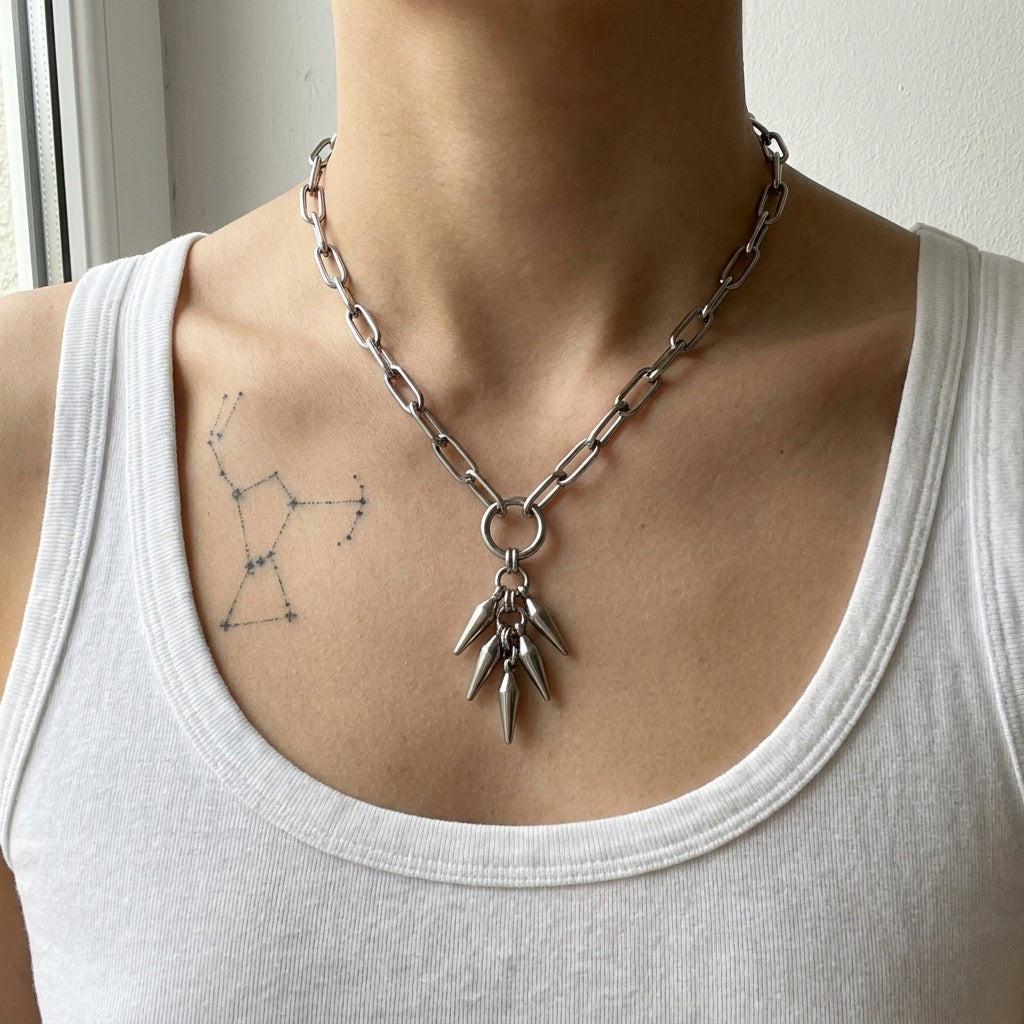 Spike Cluster Drop Necklace