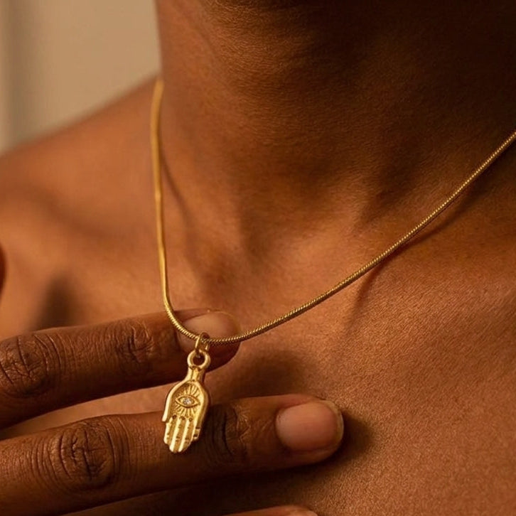 Gold Hamsa Hand Necklace