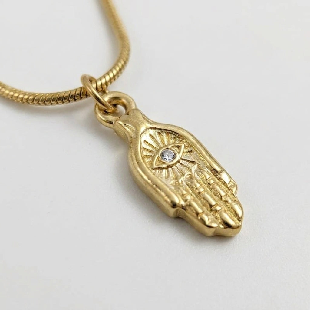 Gold Hamsa Hand Necklace
