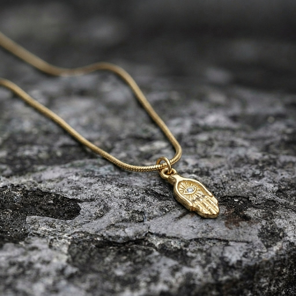 Gold Hamsa Hand Necklace