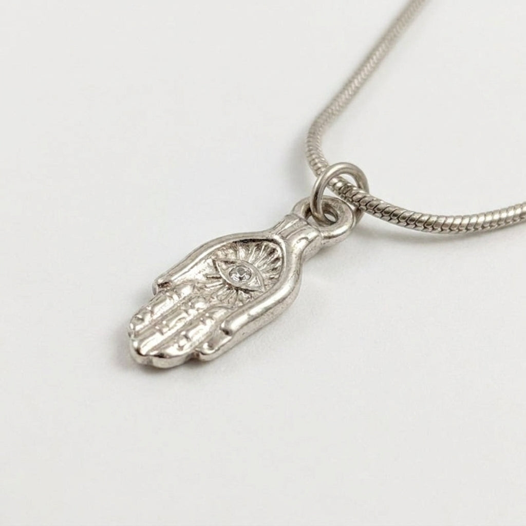 Silver Hamsa Hand Necklace